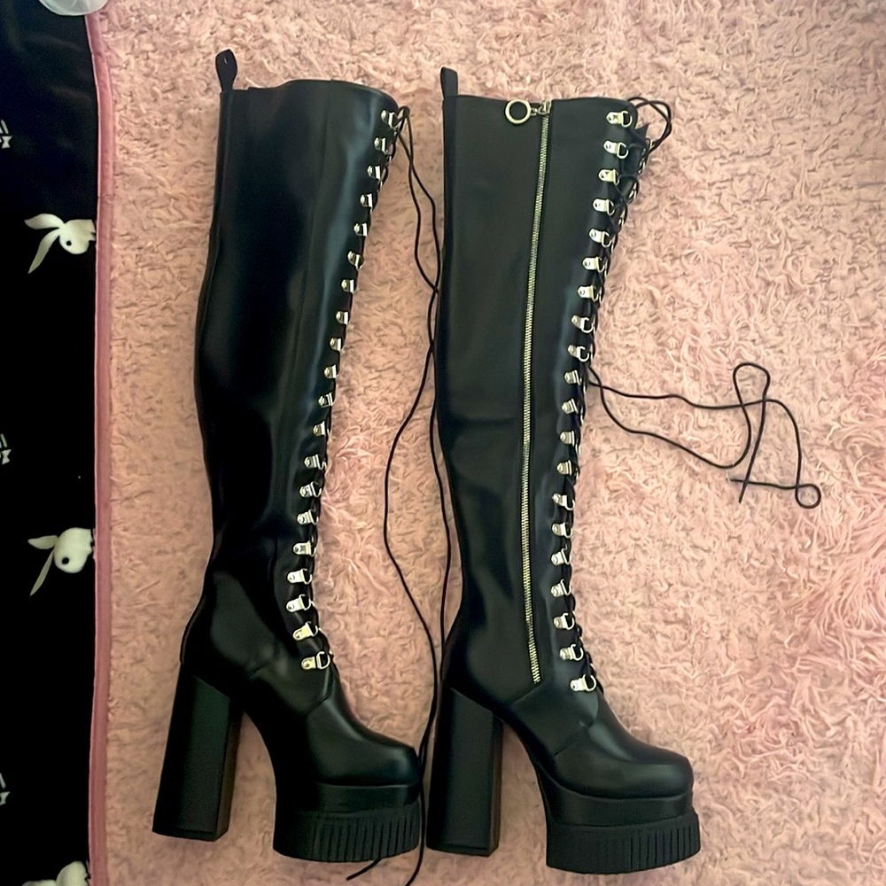 “Nice for what” thigh high boots
